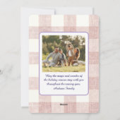 Elegant Blue Bow Christmas Two Photo Holiday Card シーズンカード (裏面)