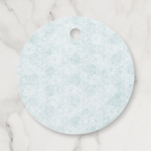 Elegant Blue Bow Engagement Party Invitation フェイバータグ (裏面)