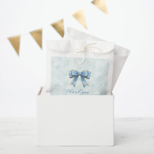 Elegant Blue Bow Engagement Party Invitation フェイバーバッグ