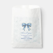 Elegant Blue Bow Engagement Party Invitation フェイバーバッグ (正面)