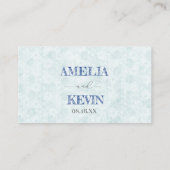 Elegant Blue Bow Engagement Party Invitation プレイスカード (裏面)