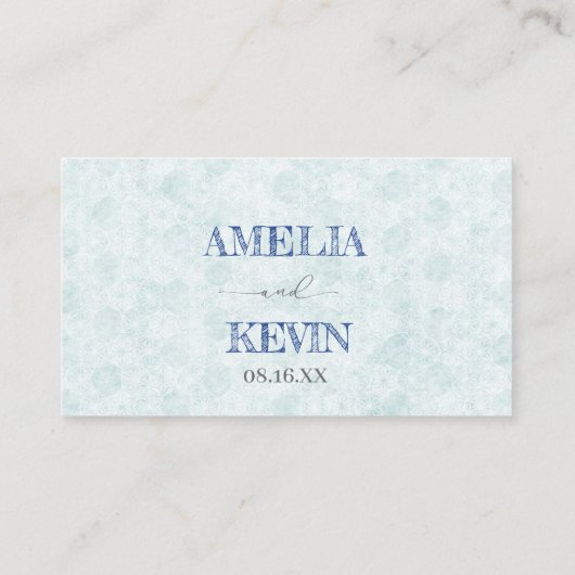 Elegant Blue Bow Engagement Party Invitation プレイスカード (裏面)