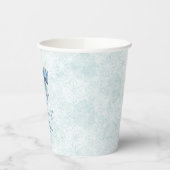 Elegant Blue Bow Engagement Party Invitation 紙コップ (左)