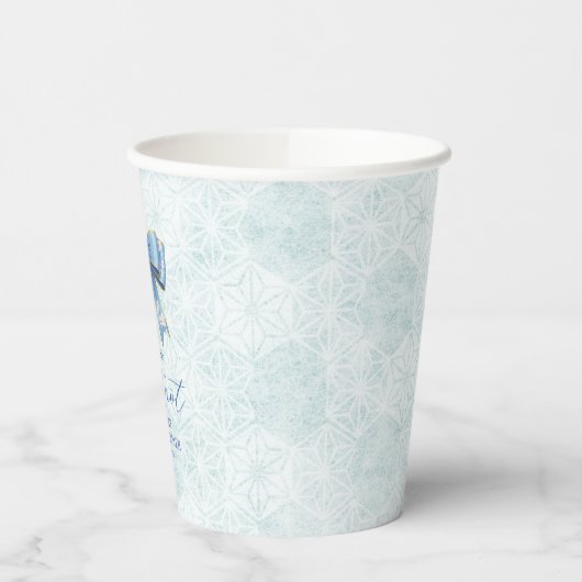 Elegant Blue Bow Engagement Party Invitation 紙コップ (左)