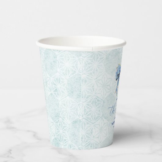 Elegant Blue Bow Engagement Party Invitation 紙コップ (右)