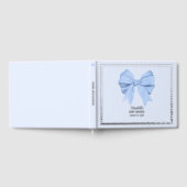 Elegant Blue Bow It's a Boy Baby Shower Silver ゲストブック (全面)