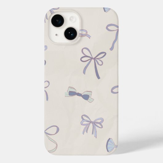 Elegant Blue Bow Pattern Case-Mate iPhoneケース (裏面)