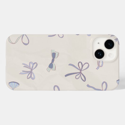 Elegant Blue Bow Pattern Case-Mate iPhoneケース (裏面 (横))