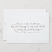 Elegant Blue Bow Prosecco Bridal Shower Thank You サンキューカード (裏面)