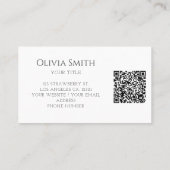 Elegant Blue Bow QR Code 名刺 (裏面)