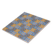 Elegant blue& brow yellow Italian  pattern  タイル (側面)