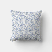 Elegant Blue Bunny Toile Easter クッション (正面)