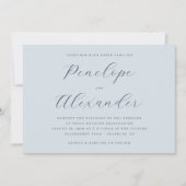 Elegant Blue Calligraphy 招待状 (正面)