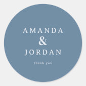 Elegant Blue Calligraphy Design ラウンドシール (正面)