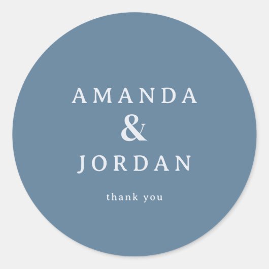 Elegant Blue Calligraphy Design ラウンドシール (正面)