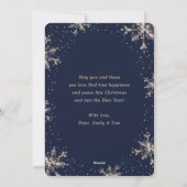 Elegant Blue Candy Canes Snowflakes Christmas Card シーズンカード (裏面)