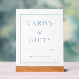Elegant Blue Cards And Gifts Wedding アクリルサイン