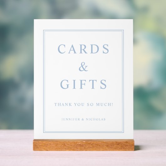Elegant Blue Cards And Gifts Wedding アクリルサイン (ニュートラル)
