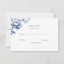 Elegant Blue Chinoiserie Floral Botanical Wedding