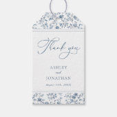 Elegant Blue Chinoiserie Wedding ギフトタグ (正面)