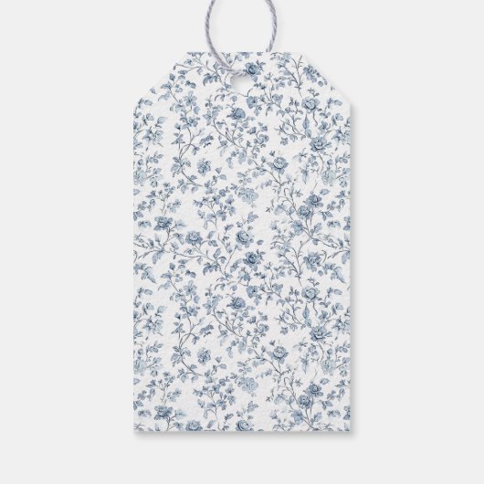 Elegant Blue Chinoiserie Wedding ギフトタグ (裏面)
