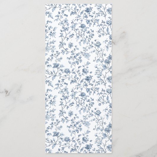 Elegant Blue Chinoiserie Wedding Menu メニュー (裏面)