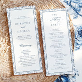 Elegant Blue Chinoiserie Wedding Program 招待状