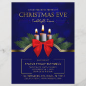 Elegant Blue Christmas Eve Candlelight Church チラシ (正面)