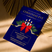 Elegant Blue Christmas Eve Candlelight Church チラシ