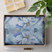 Elegant Blue Christmas Floral Balls Decoupage 薄葉紙 (ギフト)