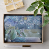 Elegant Blue Christmas Floral Candles Decoupage 薄葉紙 (ギフト)
