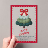 Elegant blue christmas tree personalized アクリル招待状 (インサイチュ (ポータブル))