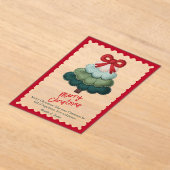 Elegant blue christmas tree personalized アクリル招待状 (レイダウン)