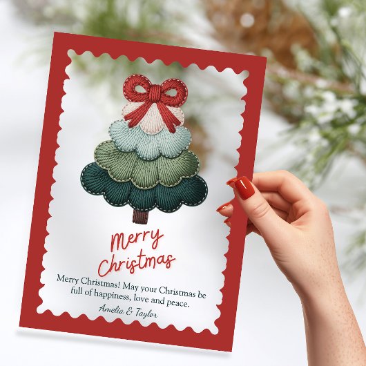 Elegant blue christmas tree personalized アクリル招待状