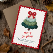 Elegant blue christmas tree personalized シーズンカード