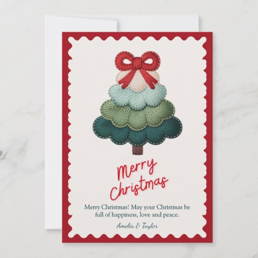 Elegant blue christmas tree personalized シーズンカード (正面)