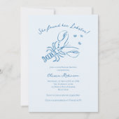 Elegant Blue Coastal Lobster Bridal Shower  招待状 (正面)