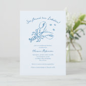 Elegant Blue Coastal Lobster Bridal Shower  招待状 (スタンド正面)