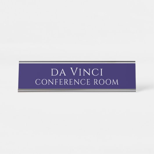 Elegant Blue Conference Room Name Plate デスクネームプレート (正面)