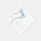 Elegant Blue Coquette Bow Boy Baby Shower スタンダードカクテルナプキン (角)