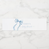 Elegant Blue Coquette Bow Boy Baby Shower ペットボトルラベル (シングルラベル)