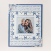 Elegant Blue Coquette Sweetest Mother’s Day Photo ジグソーパズル (縦)