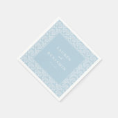 Elegant Blue Damask スタンダードカクテルナプキン (角)