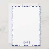 Elegant Blue Damask  セーブザデート (裏面)