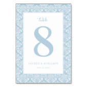 Elegant Blue Damask Table Number テーブルナンバー (裏面)