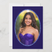 Elegant blue dress 15th birthday Quinceanera 招待状 (裏面)