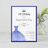 Elegant blue dress 18th birthday debut 招待状 (スタンド正面)