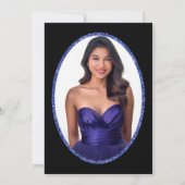 Elegant blue dress 18th birthday debut 招待状 (裏面)