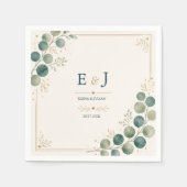 Elegant Blue Eucalyptus  スタンダードカクテルナプキン (正面)