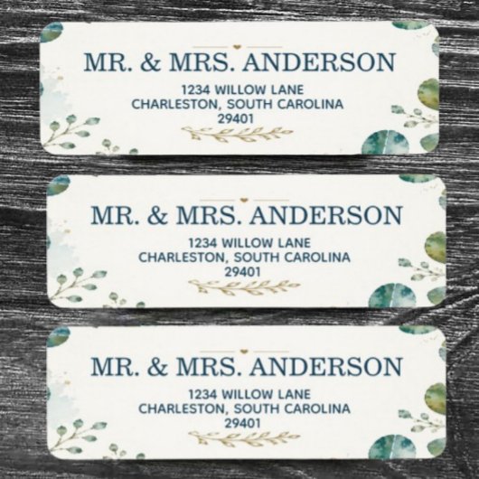 Elegant Blue Eucalyptus Address Label ラベル